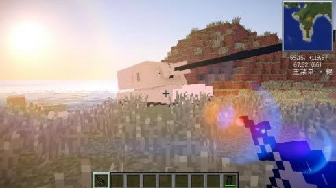 Minecraft1.4.6�ִ�ս����Ӱ��MOD���ϰ�|�ҵ�����1.4.6�ִ�ս�����ͻ��ˣ���Ӱ����Ϸ